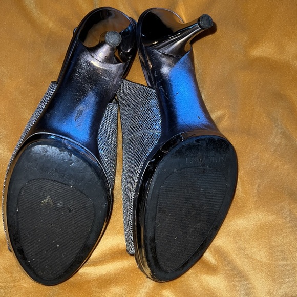 Nine West silver Sharina peep toe sling back Prom Dance - Picture 5 of 6